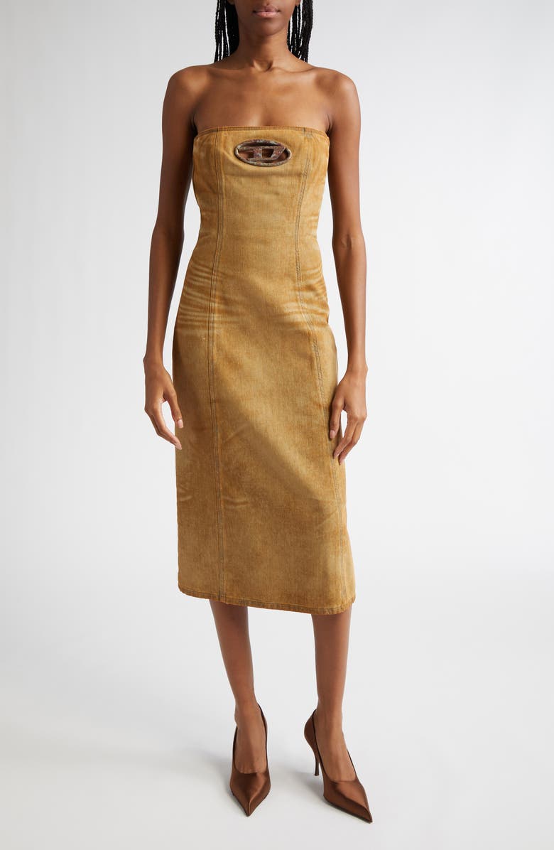 DIESEL<sup>®</sup> De-Vildress FSF Strapless Nonstretch Denim Dress, Main, color,