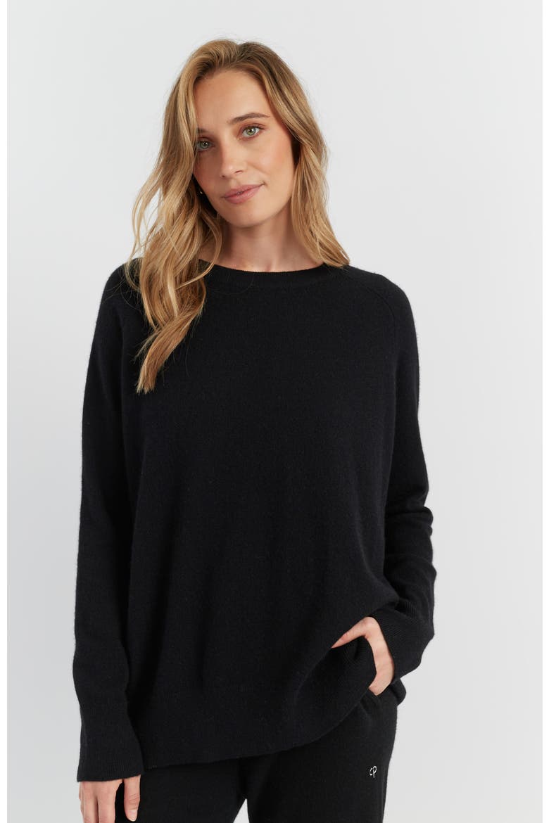 Pure Cashmere Slouchy Sweater, Main, color, Black
