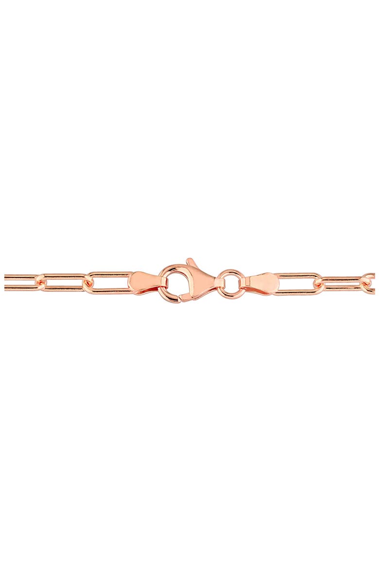 Polished Paper Clip Chain Necklace & Bracelet Set, 3.5mm, Alternate, color, ROSE