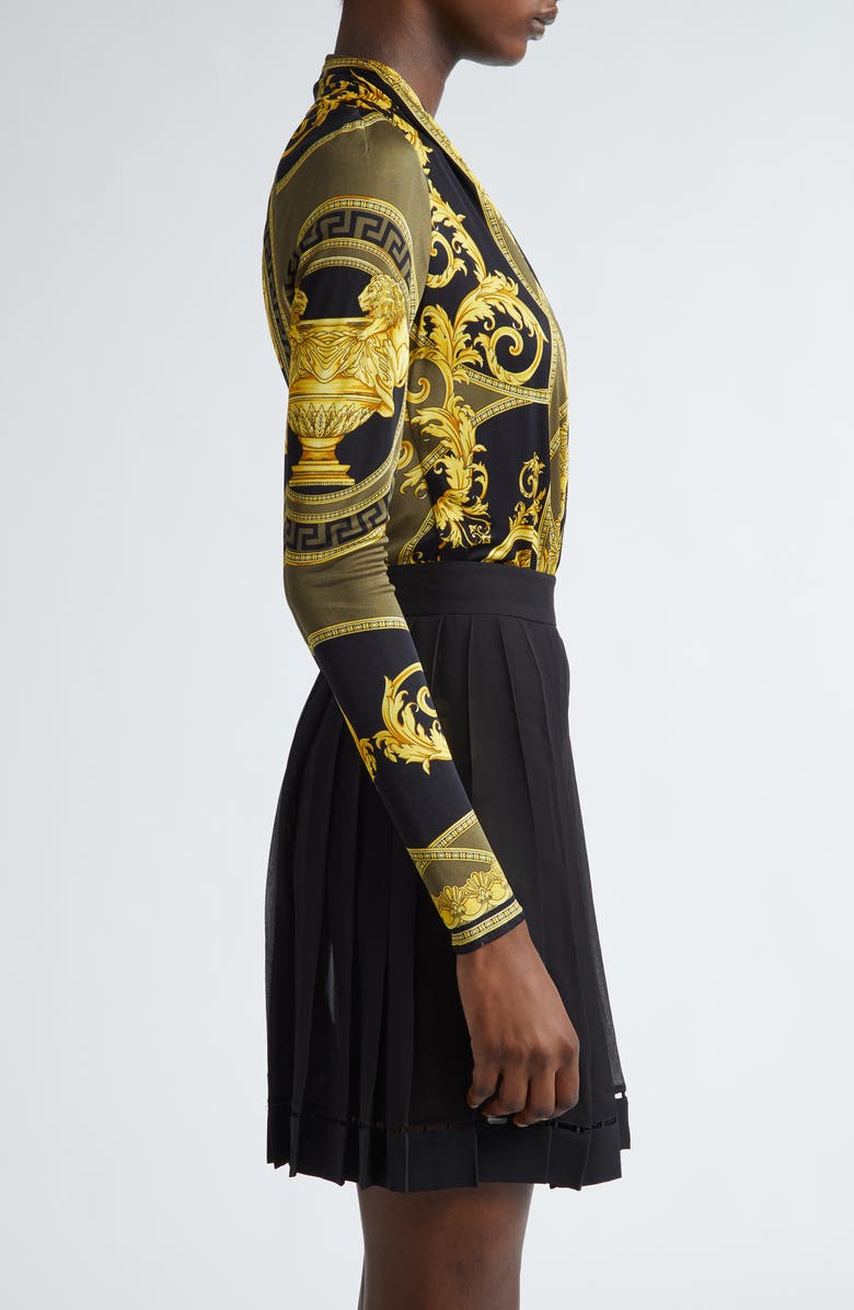 Versace Coupe des Dieux Draped Bodysuit, Alternate, color,