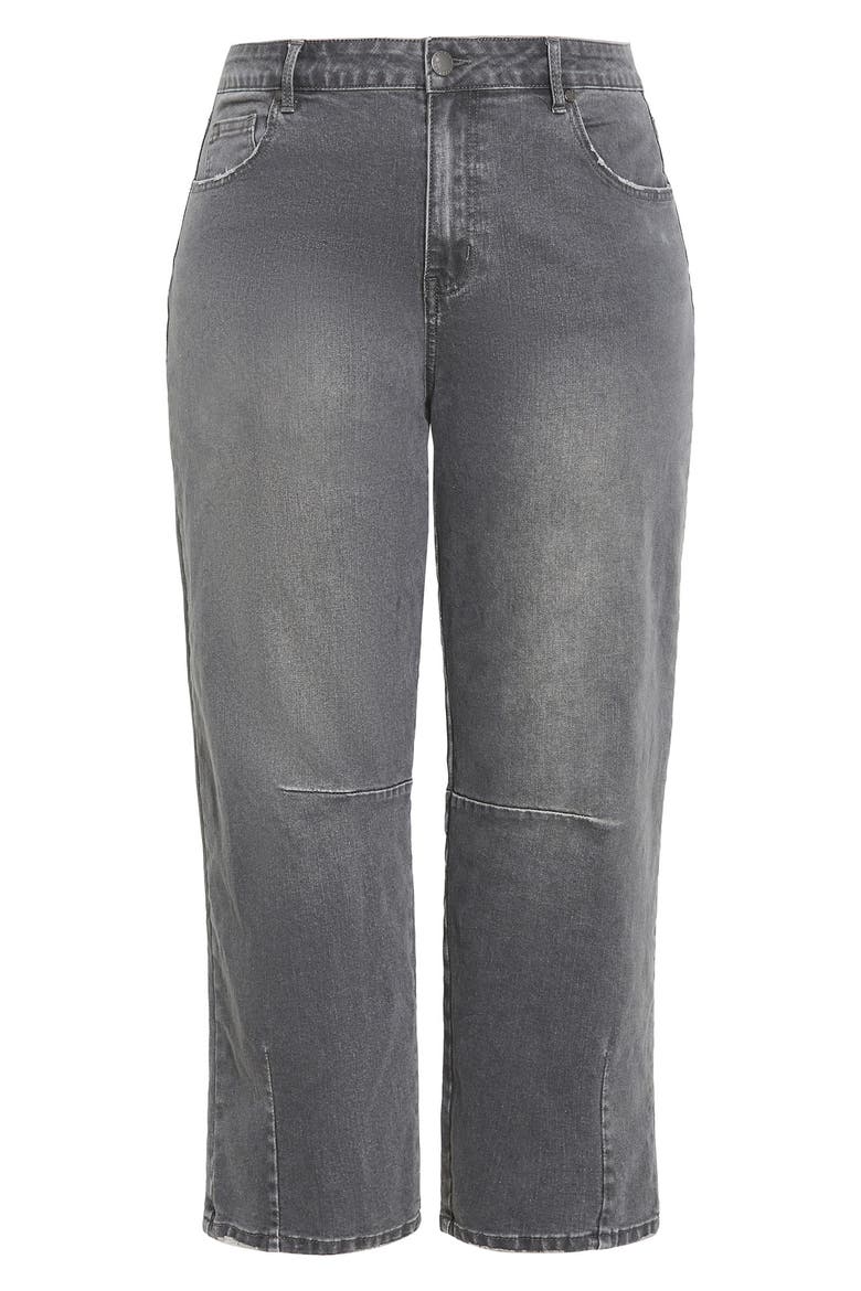 Lana High Waist Crop Straight Leg Jeans, Alternate, color, GREY WASH