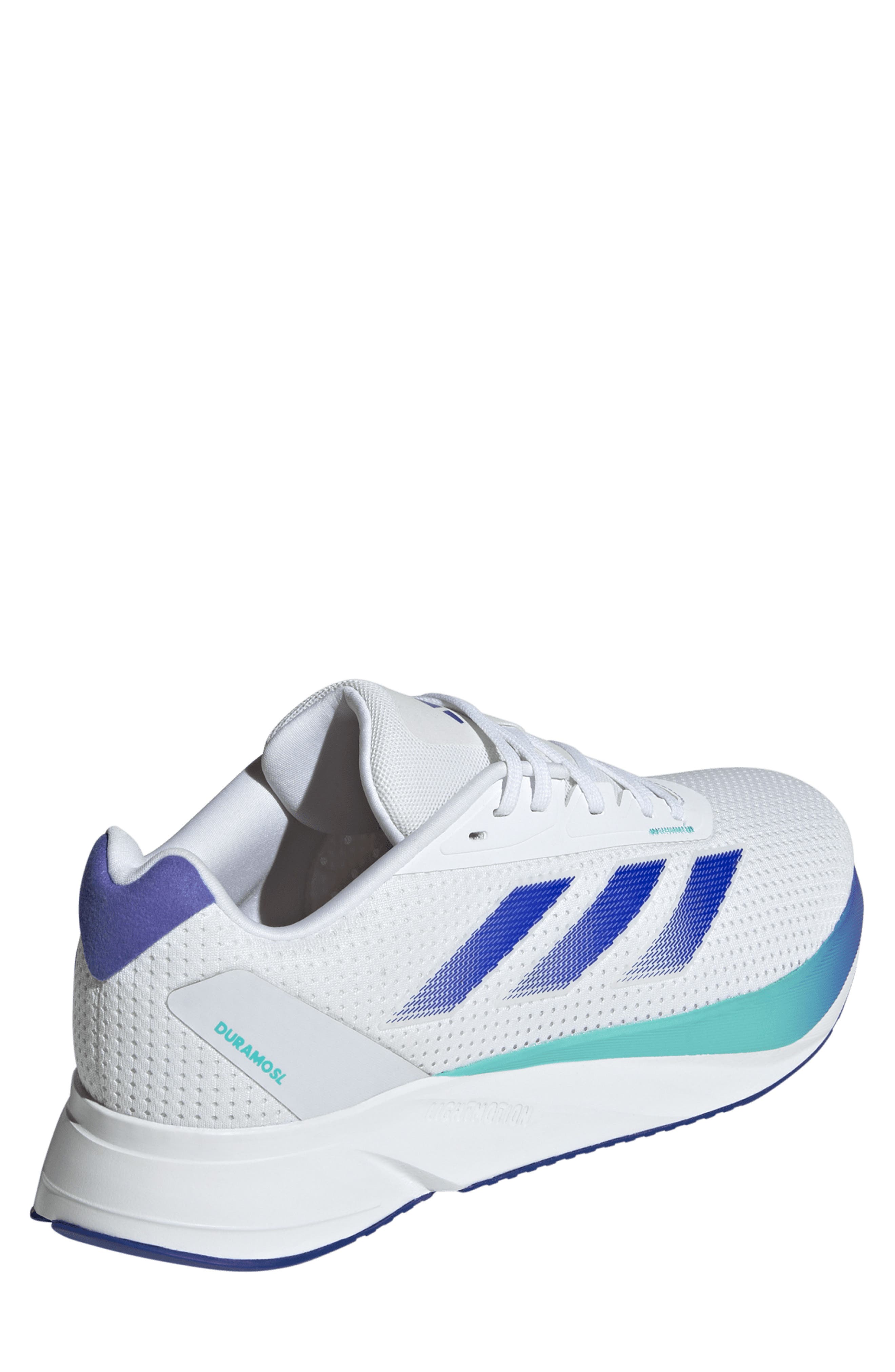 adidas Duramo SL Running Shoe, Alternate, color, White/ Lucid Blue/ Flash Aqua