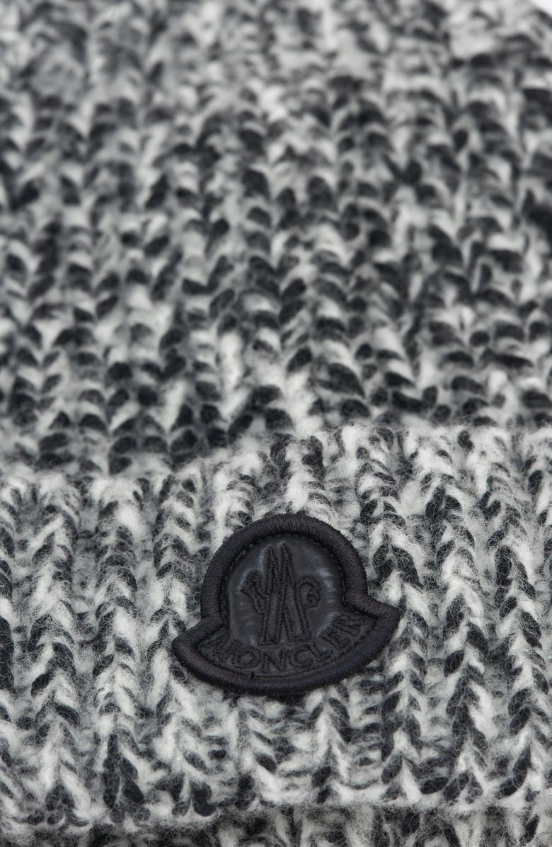 Moncler Creativo Logo Patch Wool Blend Beanie, Alternate, color,