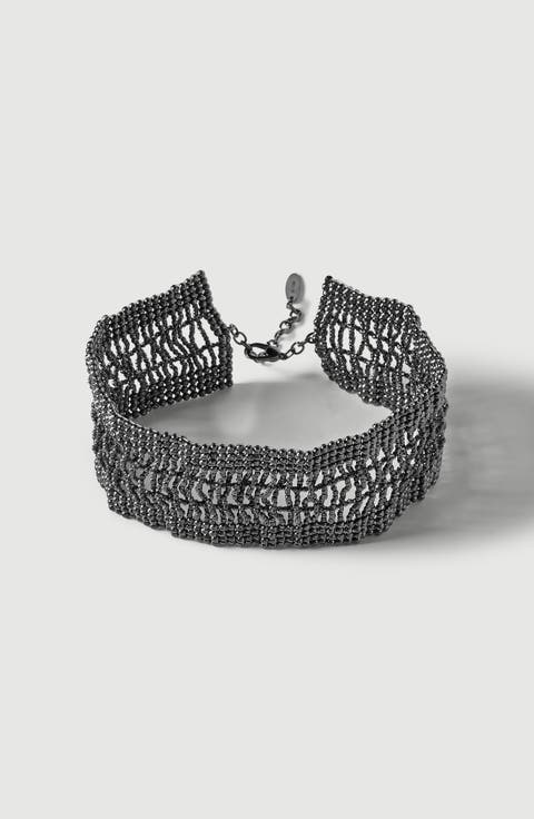 Sterling Silver wide choker