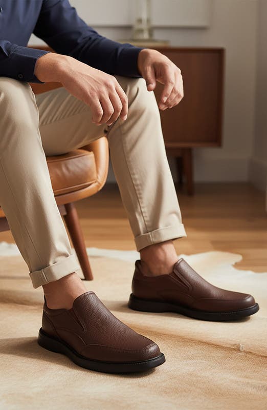 Chicago Road Hands-Free Slip On Technology  Loafers, Alternate, color, Brown Grainy Leather