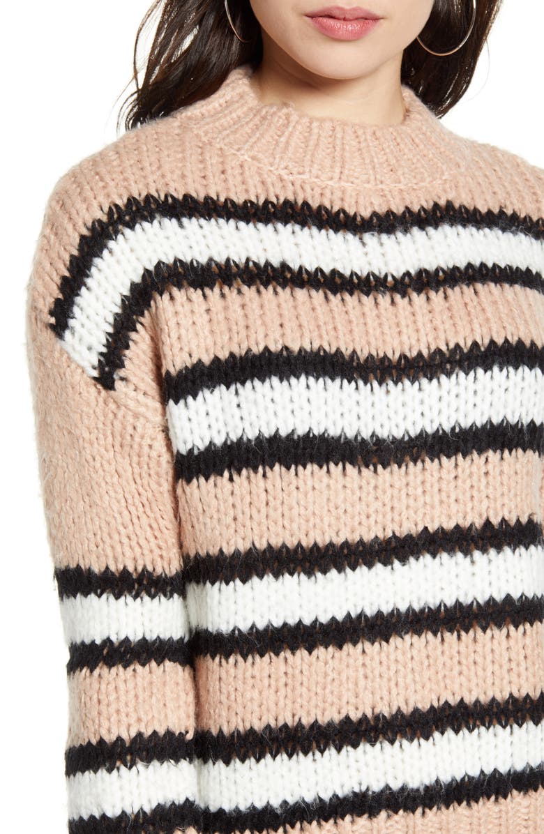 Woven Heart Striped Cozy Sweater, Alternate, color,