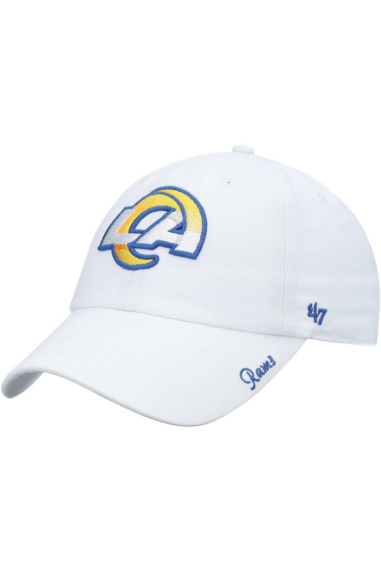 Women's '47 White Los Angeles Rams Miata Clean Up Logo Adjustable Hat, Main, color, White