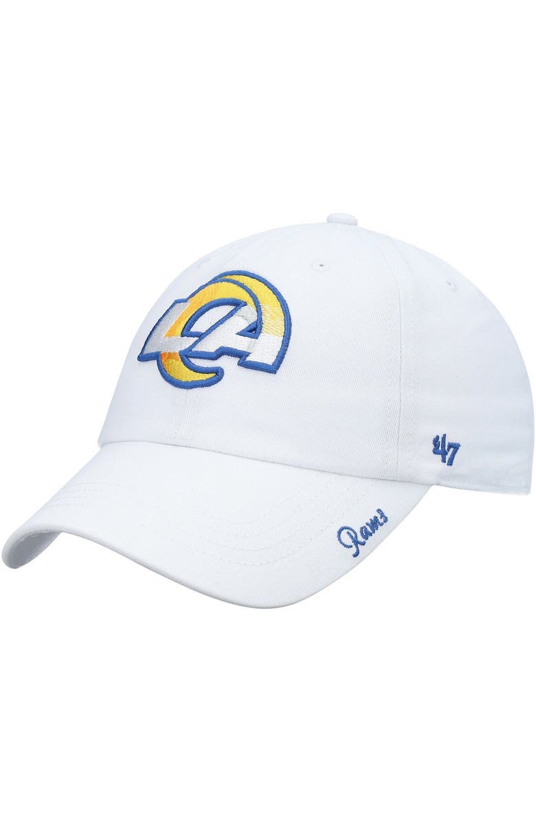 '47 Women's '47 White Los Angeles Rams Miata Clean Up Logo Adjustable Hat, Main, color, White