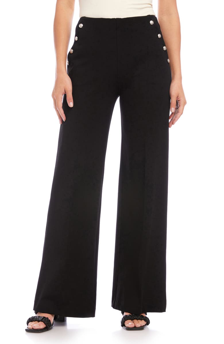 FIFTEEN TWENTY Button High Waist Wide Leg Pants, Alternate, color, 