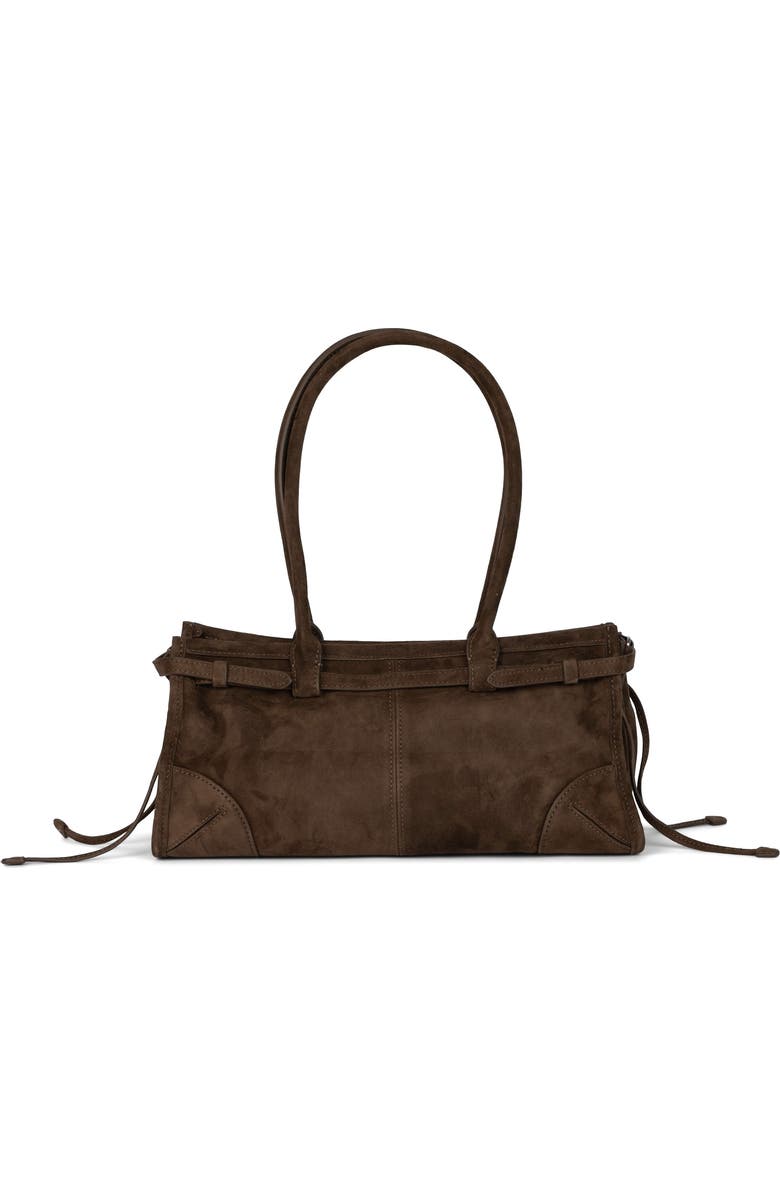 Jeffrey Campbell Pesky Leather Shoulder Bag, Alternate, color, Brown Suede