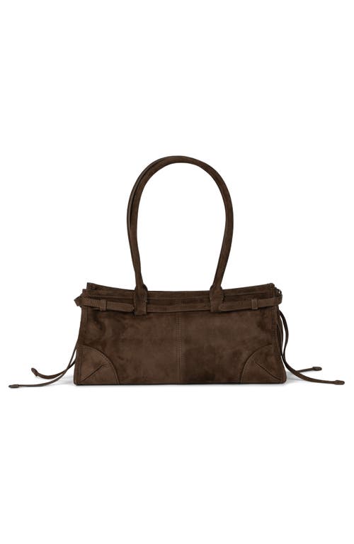 Jeffrey Campbell Pesky Leather Shoulder Bag In Brown Suede