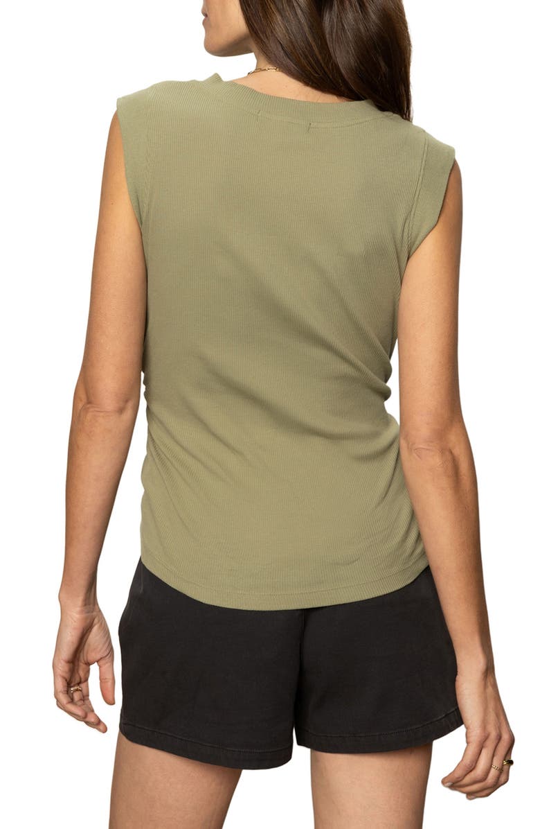 Sanctuary Ruched Rib Tank, Alternate, color, Sage