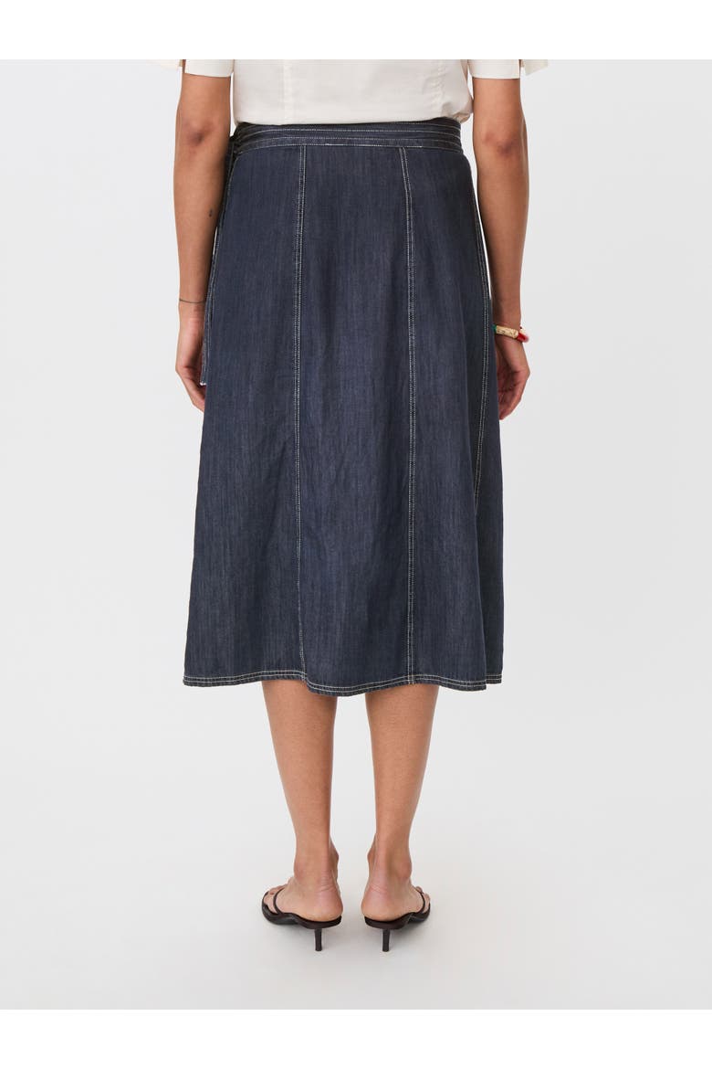 MaSanchiana Mid-Rise Wrap Skirt, Alternate, color, Dark Denim