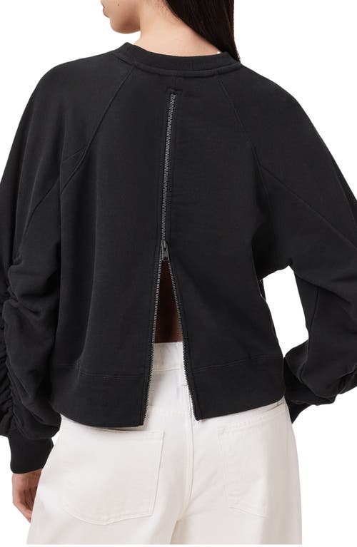Allsaints Metallo Dana Printed Zip Sweatshirt In Black