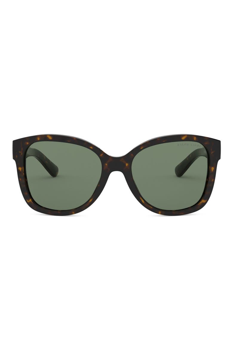 54mm Square Sunglasses, Main, color, SHINY DARK HAVANA/GREEN