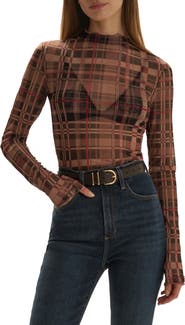 Favorite Daughter The Sheer Fantasy Mock Neck Top