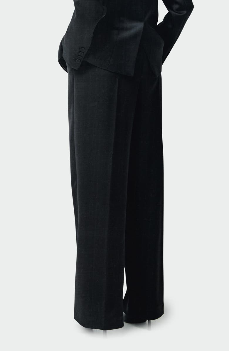 MANGO Pleated Satin Pants, Alternate, color, 