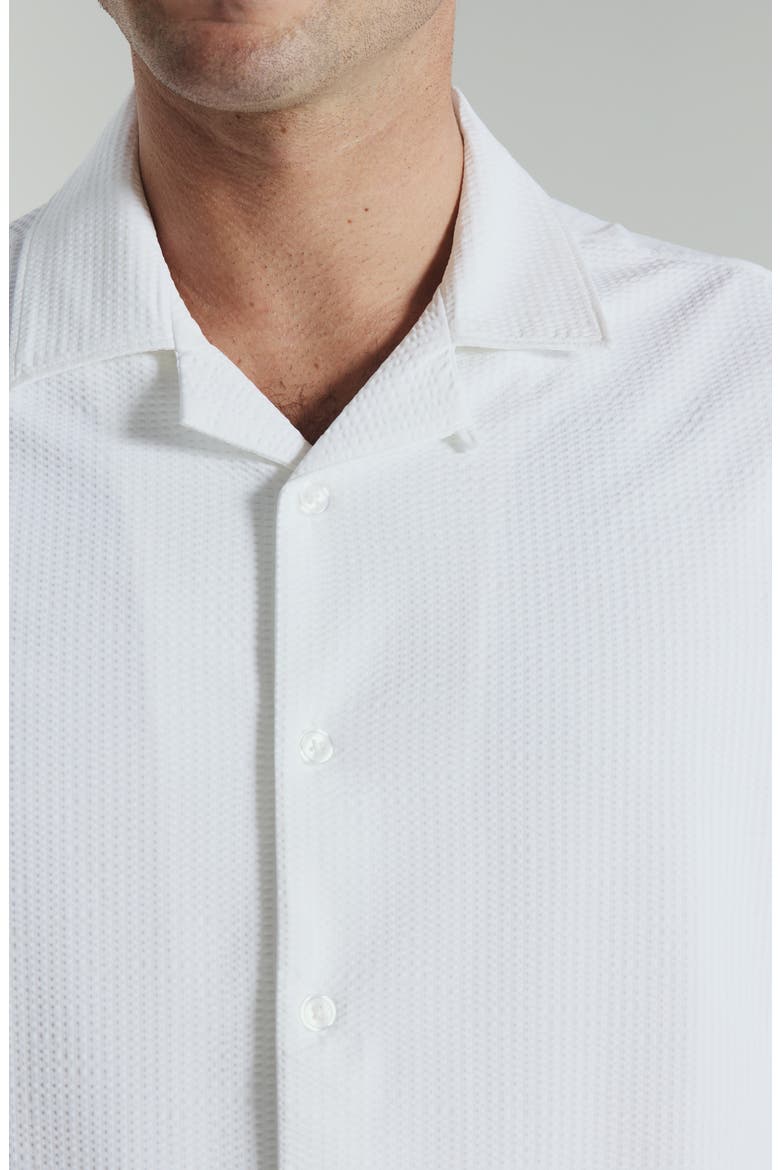 Sutherland Stretch Seersucker Camp Shirt, Alternate, color, IVORY