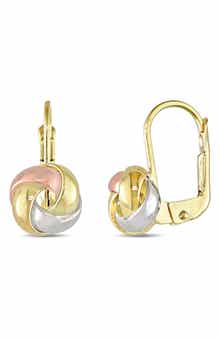 Entwined Polished Love Knot Huggie Hoop Earrings