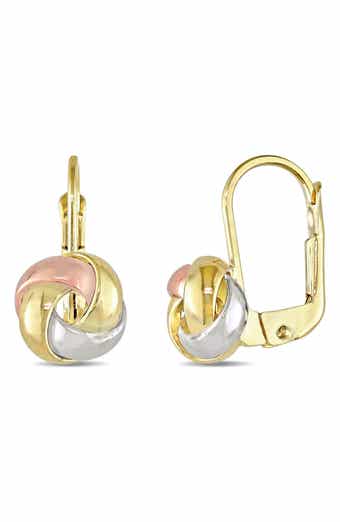 Entwined Polished Love Knot Huggie Hoop Earrings