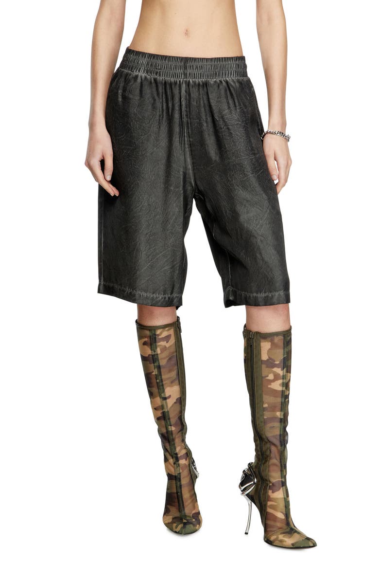 DIESEL<sup>®</sup> Gender Inclusive P-Leon-Short Elastic Waist Shorts, Alternate, color, Deep/ Black