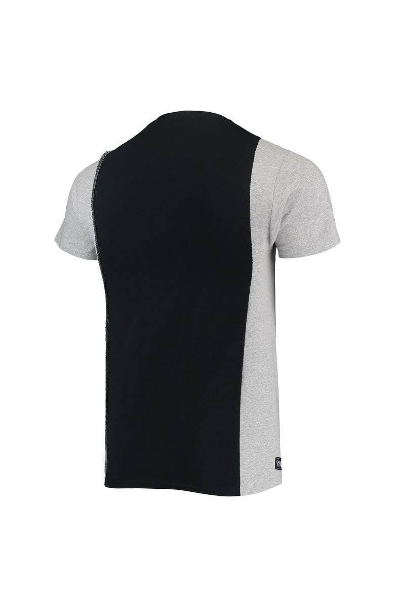 REFRIED APPAREL Men's Refried Apparel Black/Heathered Gray New York Jets Sustainable Split T-Shirt, Alternate, color,