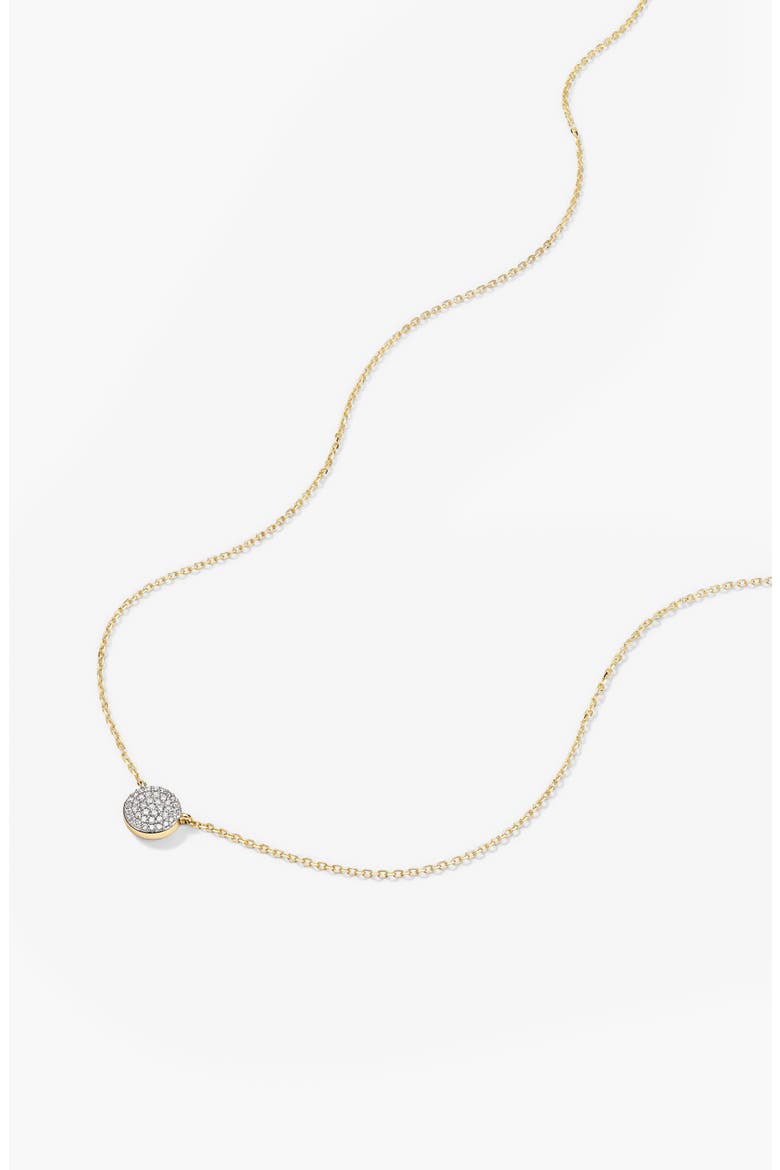 Pavé Diamond Round Necklace, Alternate, color, Yellow Gold
