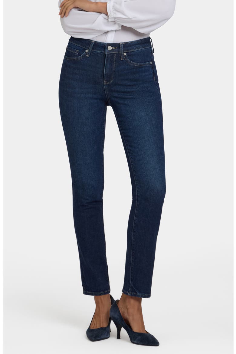 Sheri Slim Leg Sequin Trim Jeans, Main, color, INDIGO SEINE