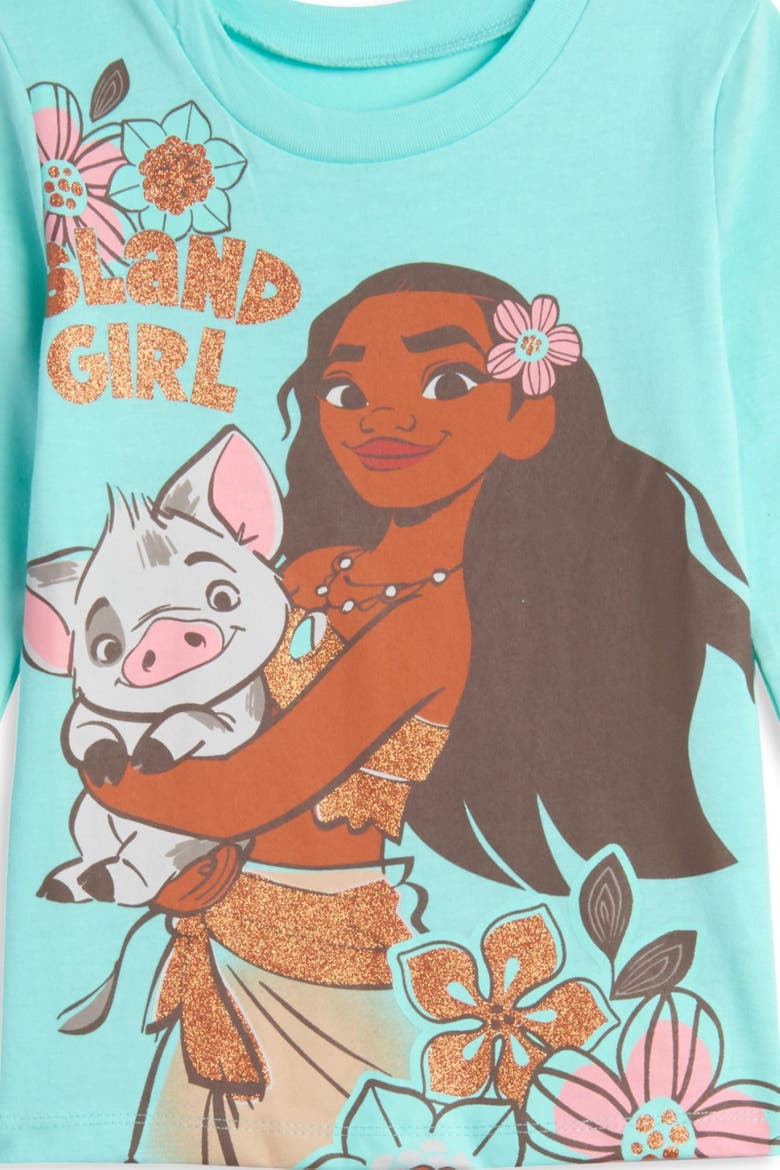 Moana 2-Piece Long Sleeve T-Shirt Set, Alternate, color, Orange Mint Moana
