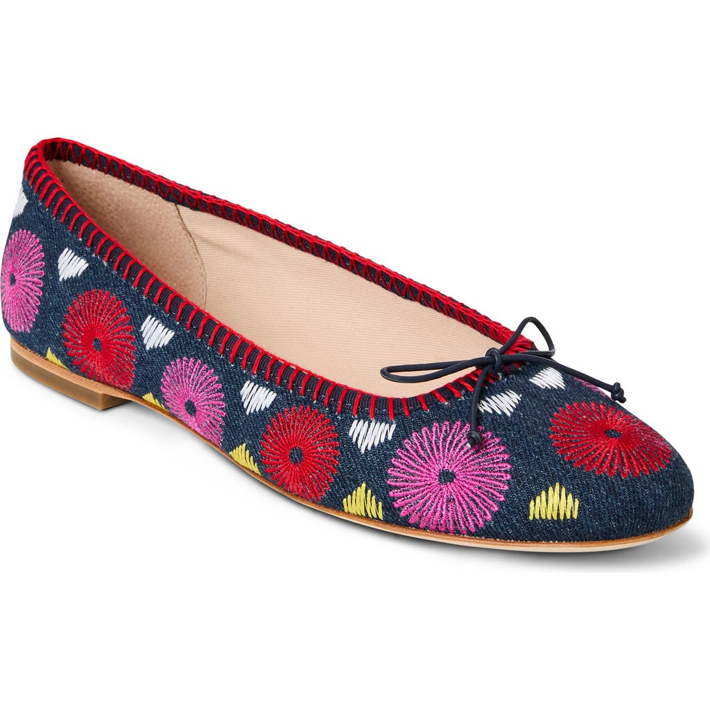 Jack Rogers Bettie Embroidered Flower Ballet Flat in Blue Multi  product