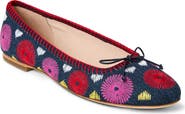 Jack Rogers Bettie Embroidered Flower Ballet Flat