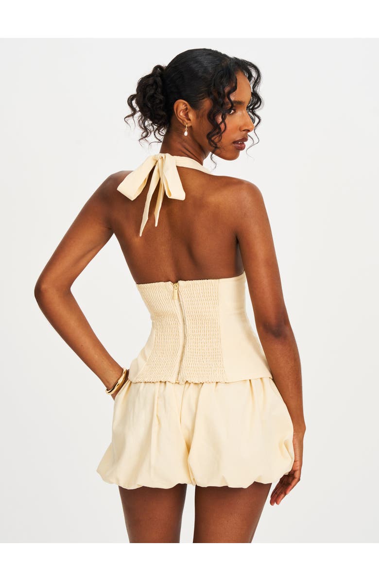 Miss Circle Quinzelle Linen Bubble Shorts, Alternate, color, Light Yellow