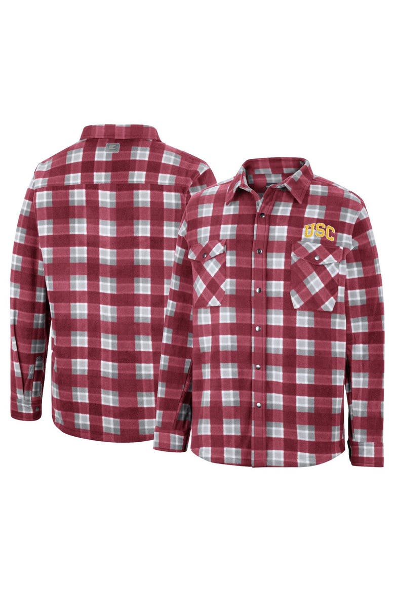 Men's Colosseum Cardinal USC Trojans Ellis Full-Snap Jacket, Main, color, Cardinal