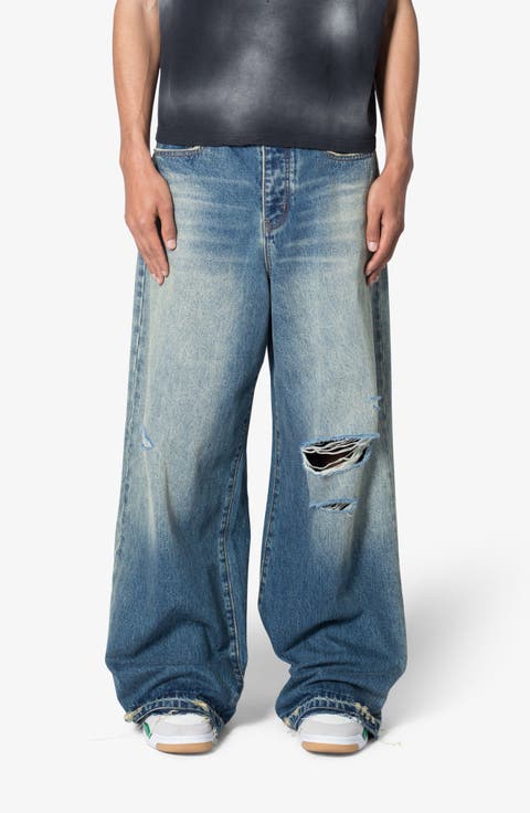 Baggy Rave Ripped Wide Leg Jeans