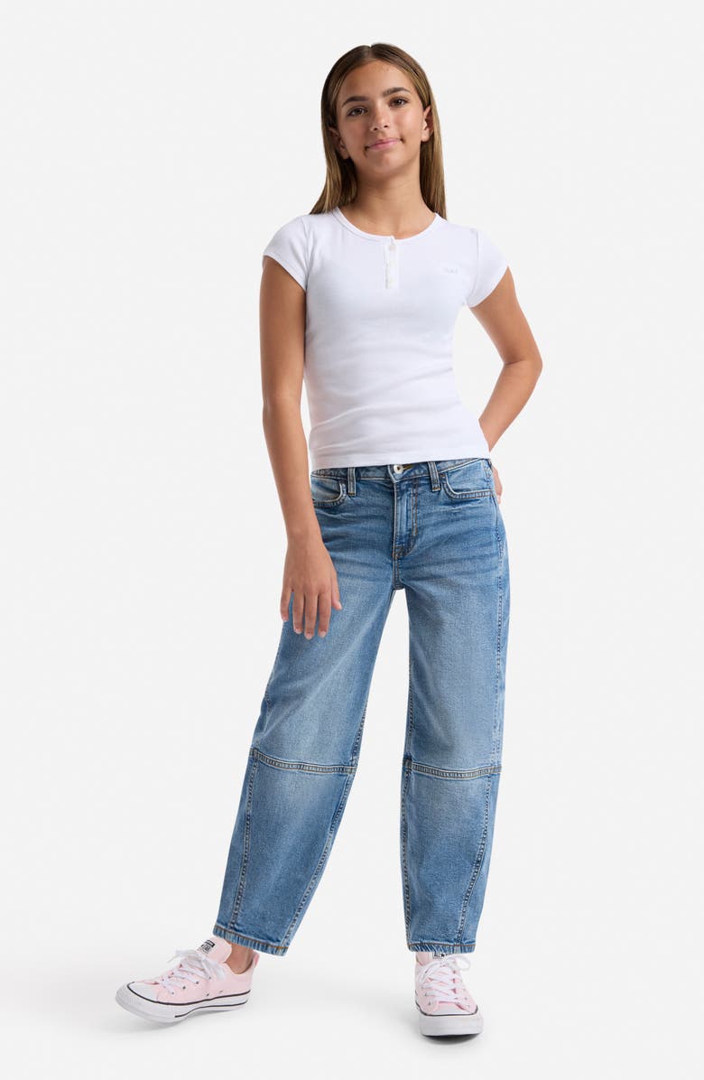 abercrombie kids Kids' High Waist Balloon Jeans, Alternate, color, Blue