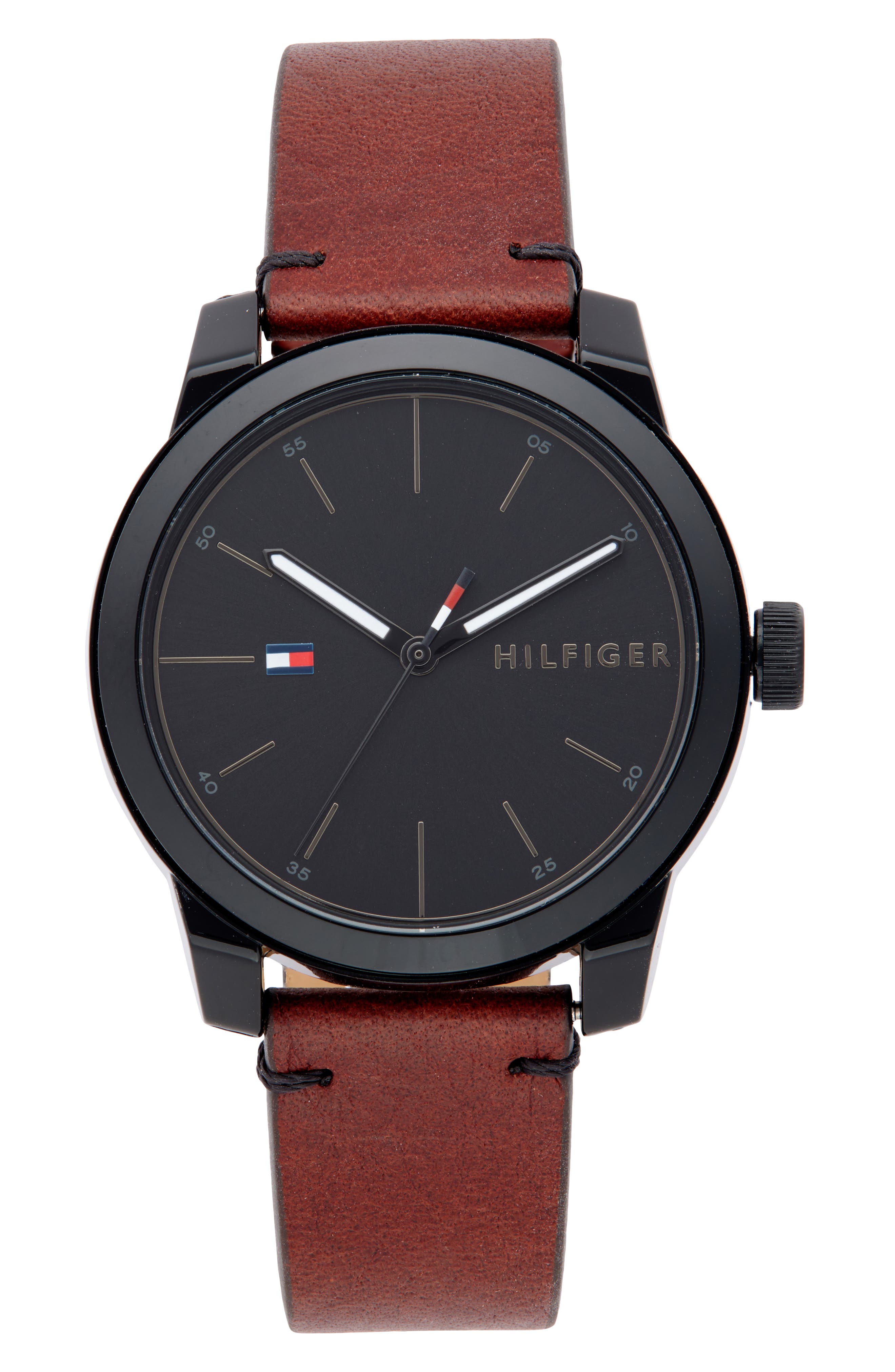 Leather Strap Watch, 42mm