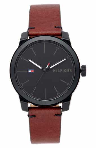 Leather Strap Watch, 42mm