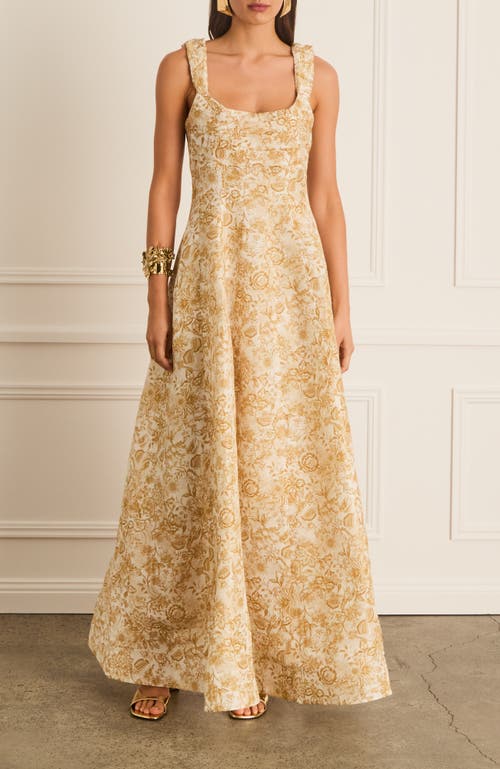 Aqua Blu Pleated Front Adele Dress In Gold