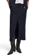 rag & bone Bessie Wool Blend Pinstripe Midi Skirt