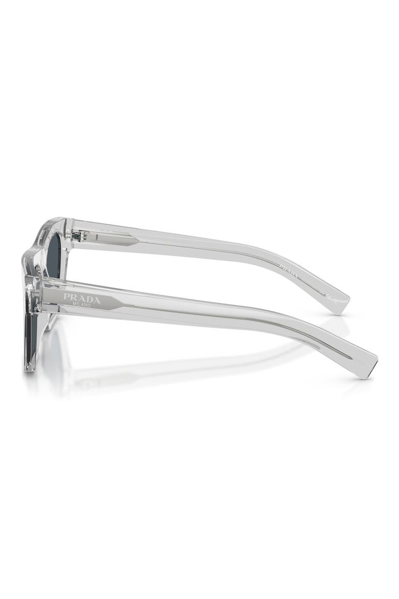 55mm Rectangular Sunglasses, Alternate, color, CRYSTAL GREY / DARK GREY