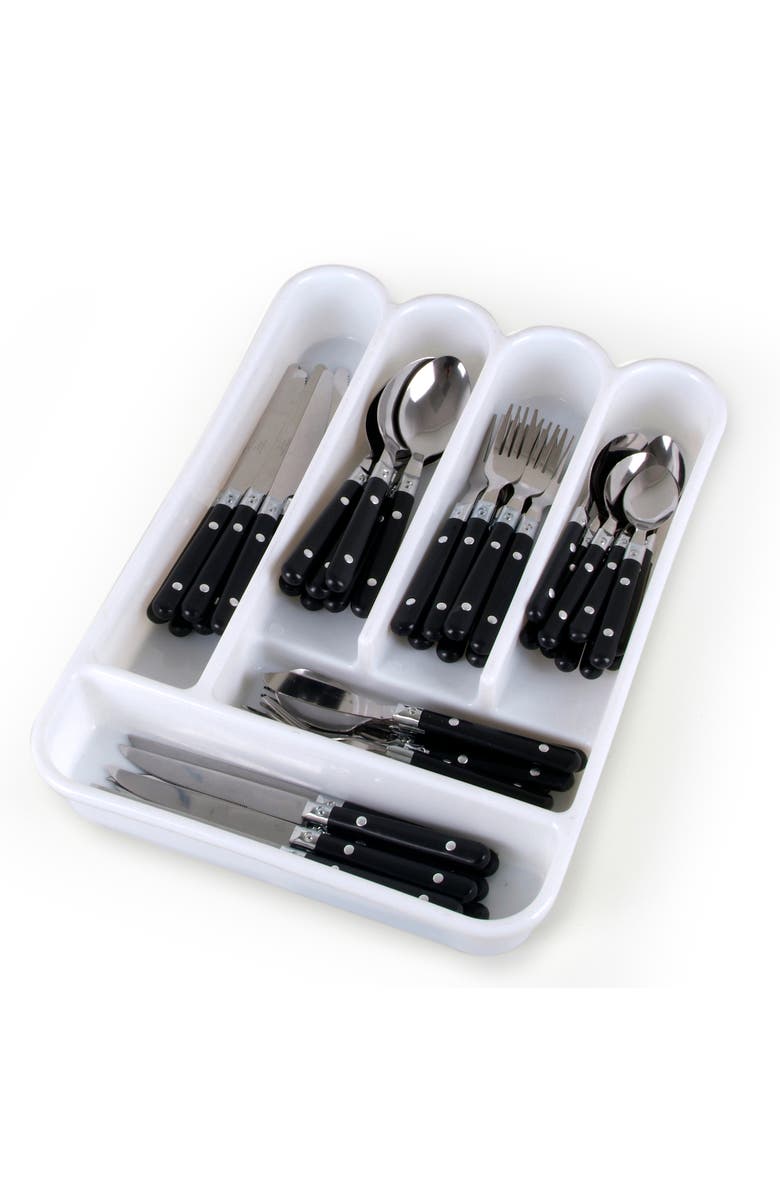 Gibson Home Casual Living 58 Piece Stainless Steel Flatware Set, Alternate, color, Black