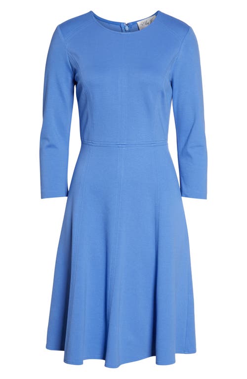 Eliza J Seamed Fit & Flare Dress In Blue