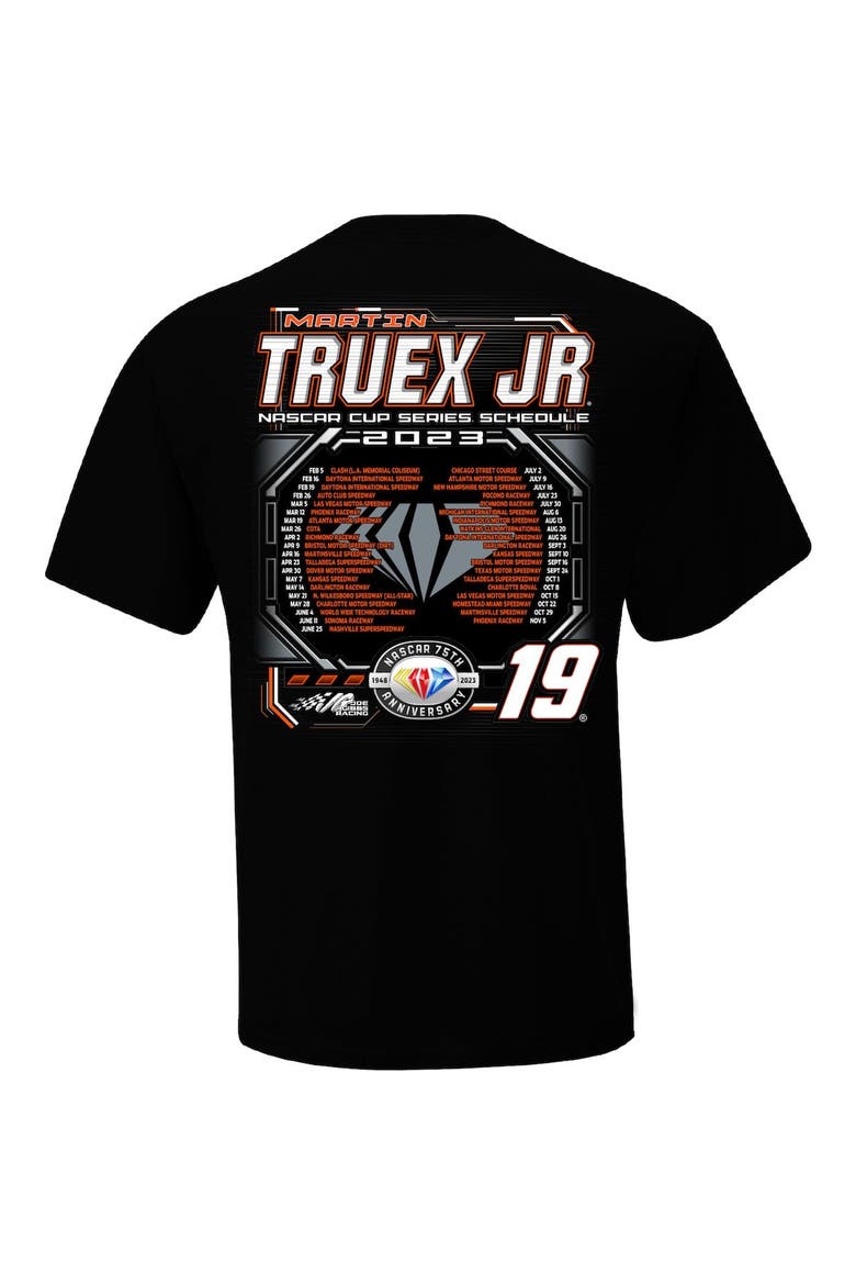 Men's Joe Gibbs Racing Team Collection Black Martin Truex Jr 2023 NASCAR Cup Series Schedule T-Shirt, Alternate, color, Black