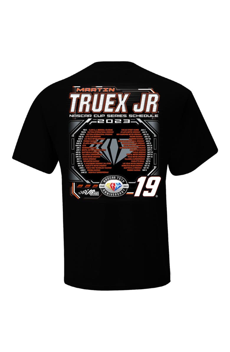 JOE GIBBS RACING TEAM COLLECTION Men's Joe Gibbs Racing Team Collection Black Martin Truex Jr 2023 NASCAR Cup Series Schedule T-Shirt, Alternate, color,