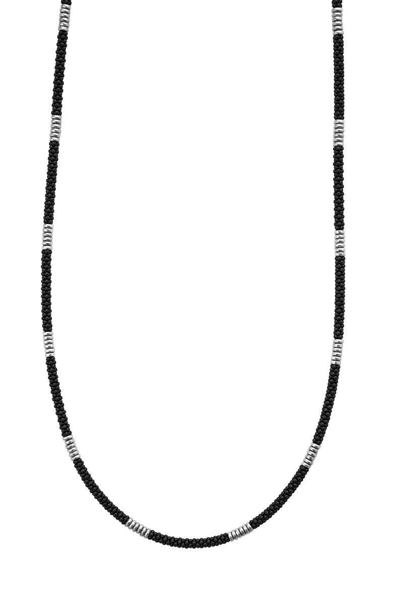Matte Black Caviar Beaded Station Necklace video