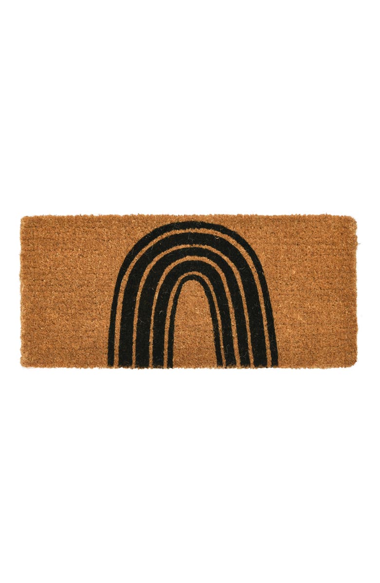 Storied Home Natural Coir Doormat with Rainbow, Main, color, Natural