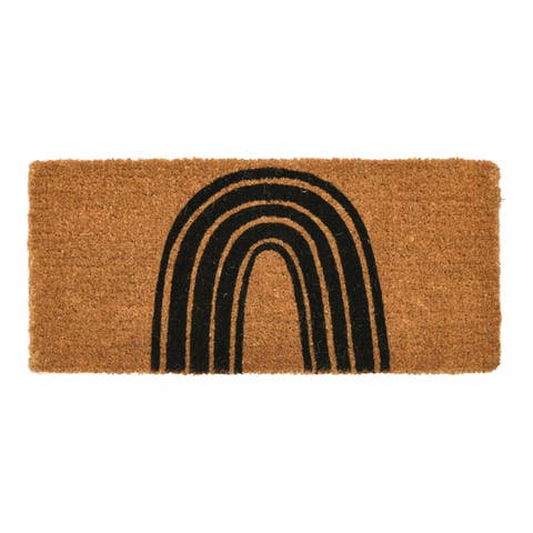 Natural Coir Doormat with Rainbow