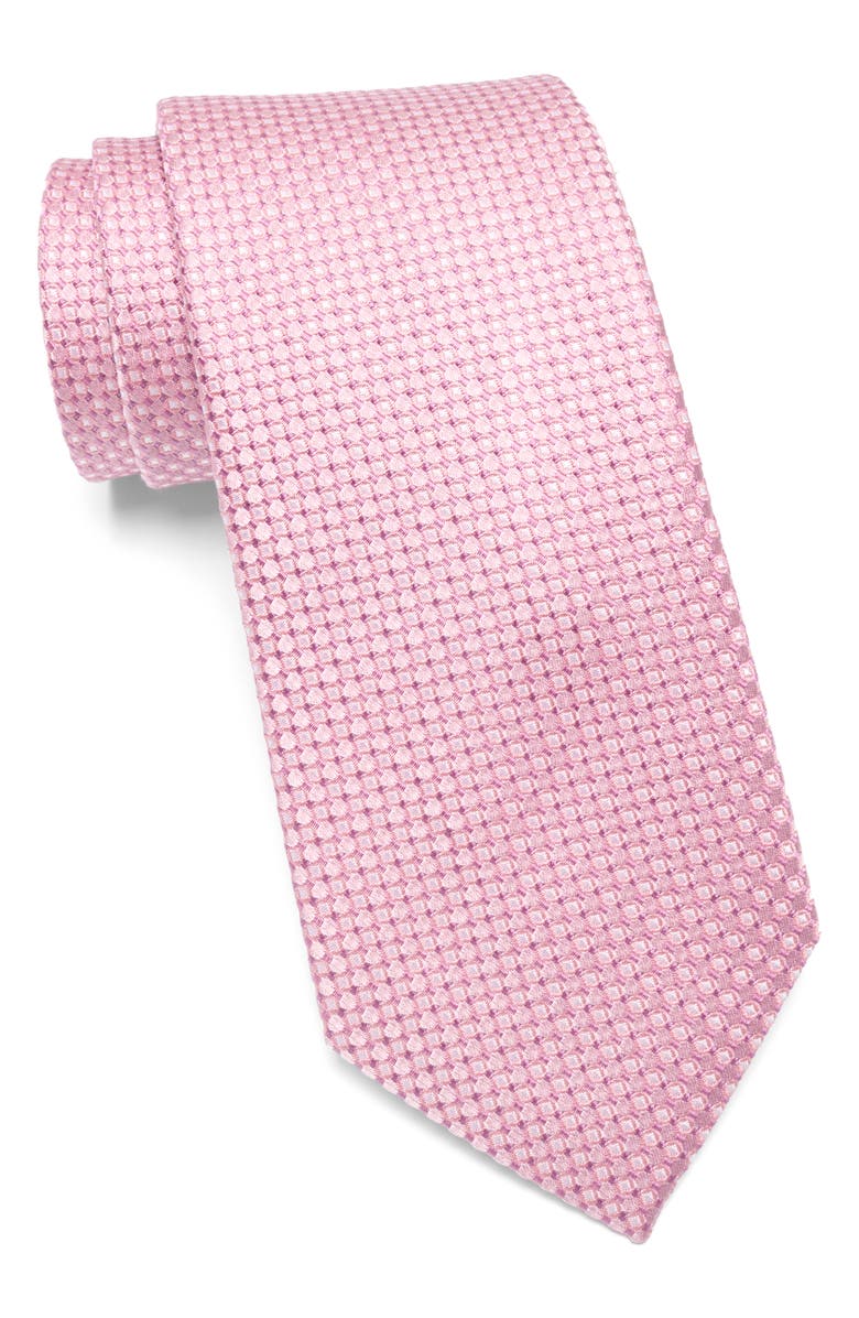 Duchamp Neat Dot Silk Tie, Main, color, Pink