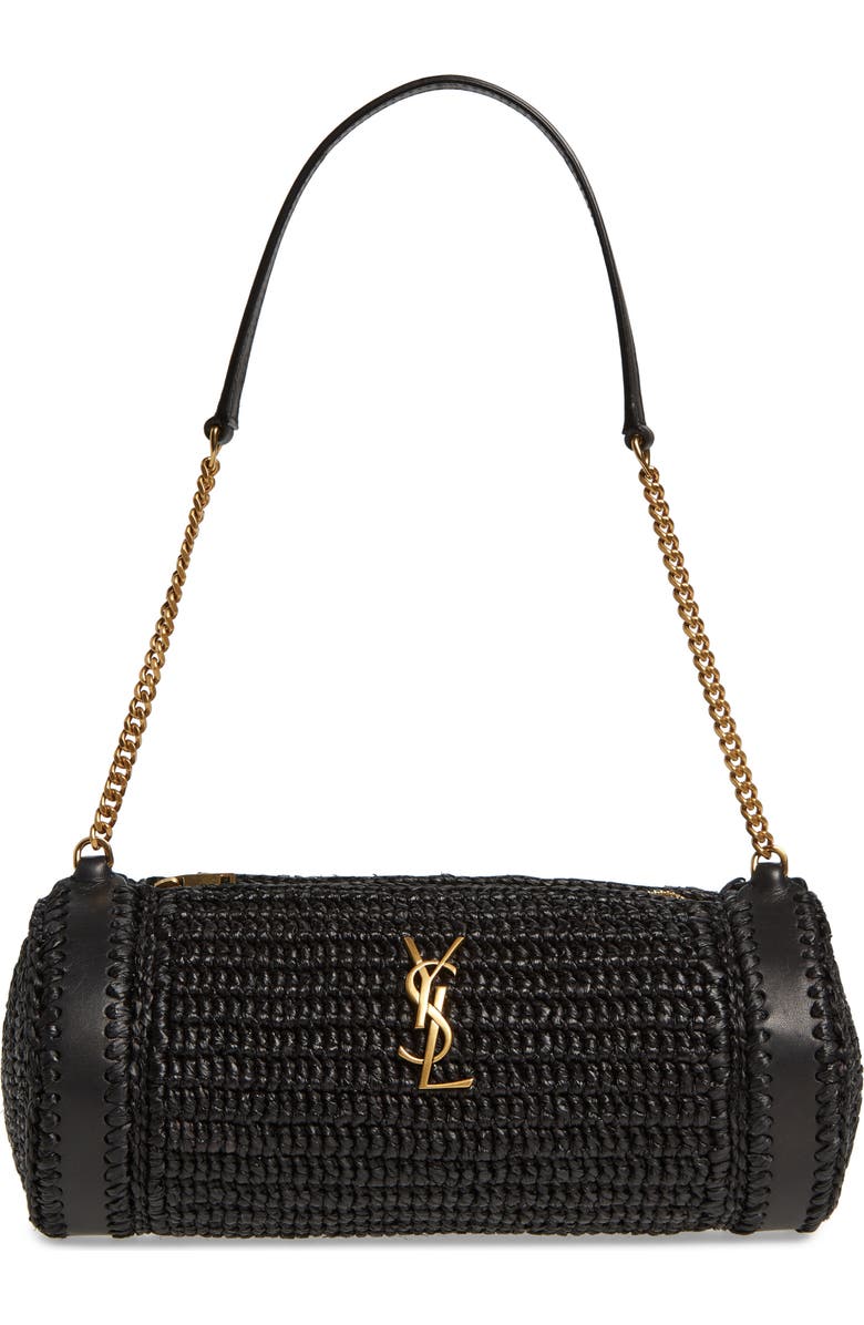 Saint Laurent Small Sade Raffia Tube Bag, Main, color,
