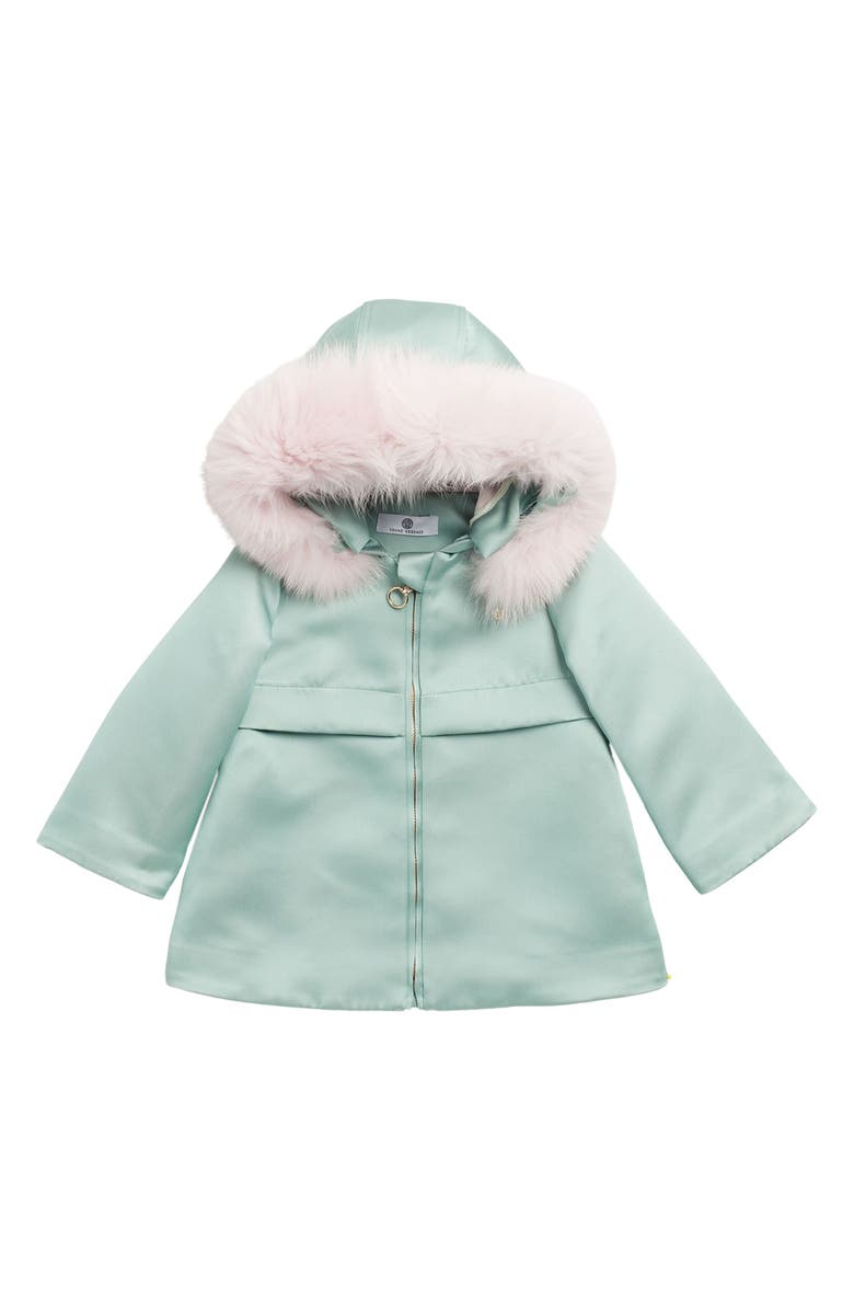 Versace Outwear Faux Fur Trim Jacket, Main, color,